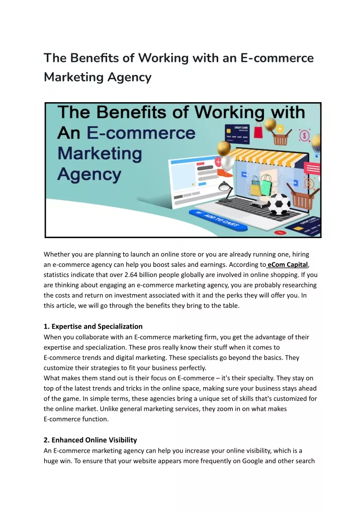 the benefits of working with an e commerce