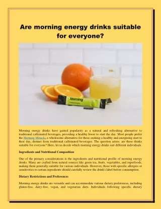 Are morning energy drinks suitable for everyone