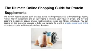 The Ultimate Online Shopping Guide for Protein Supplements