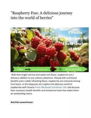raspberry fun a delicious journey into the world