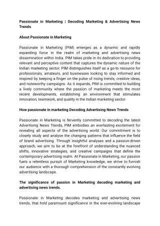 Passionate in Marketing _  Decoding Marketing & Advertising News Trends