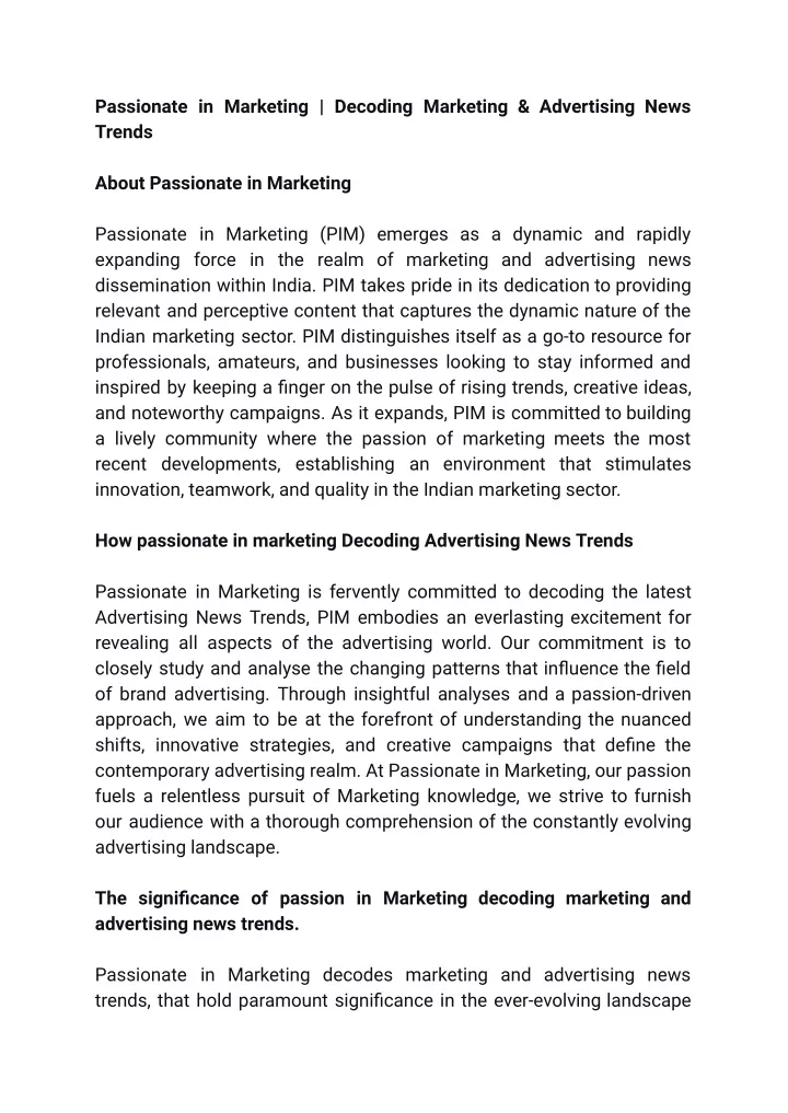 passionate in marketing decoding marketing