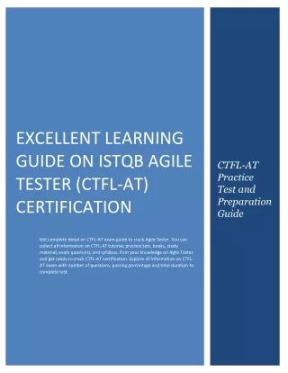Excellent Learning Guide on ISTQB Agile Tester (CTFL-AT) Certification