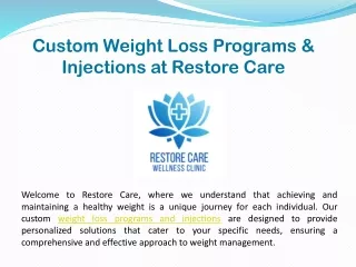 Custom Weight Loss Programs & Injections at Restore