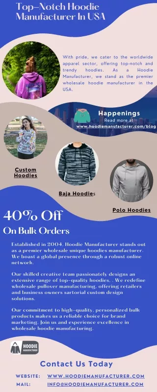 Hoodie Manufacturer in USA