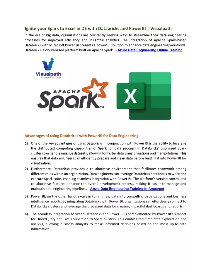 ignite your spark to excel in de with databricks