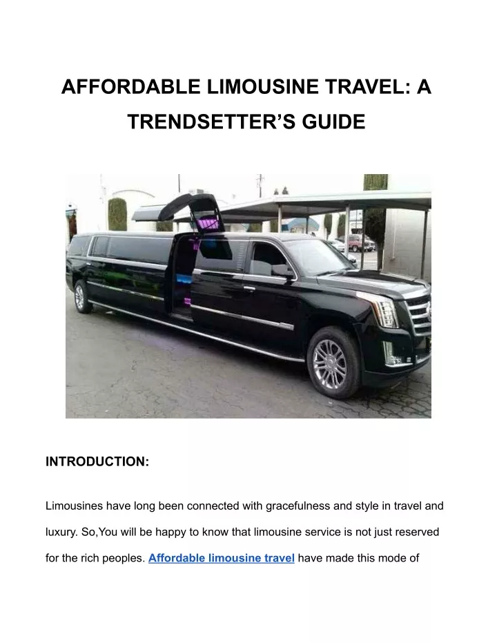 affordable limousine travel a