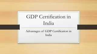 GDP Certification in India