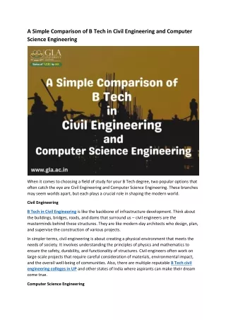 a simple comparison of b tech in civil