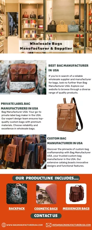 Best Wholesale Bags Manufacturer & Supplier in USA