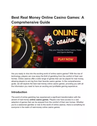 Best Real Money Online Casino Games_ A Comprehensive Guide