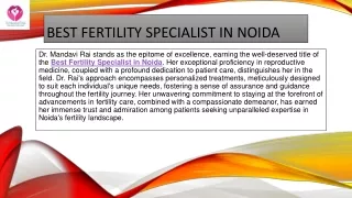 Best Fertility Specialist in Noida- Dr.Mandavi Rai