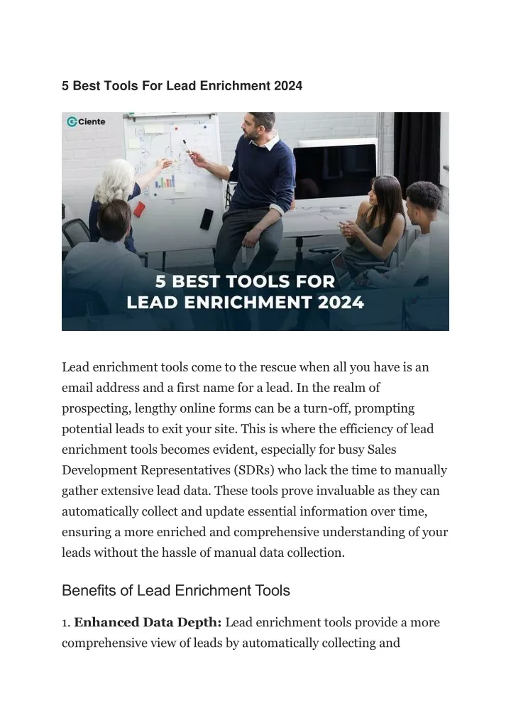 5 best tools for lead enrichment 2024