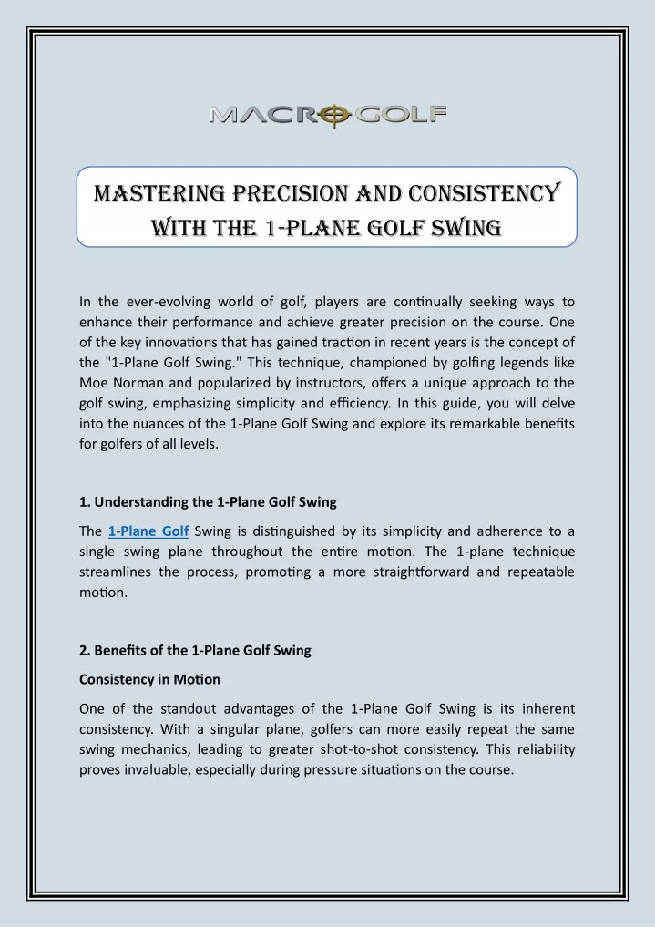 mastering precision and consistency with