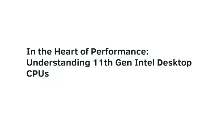 in the heart of performance understanding 11th