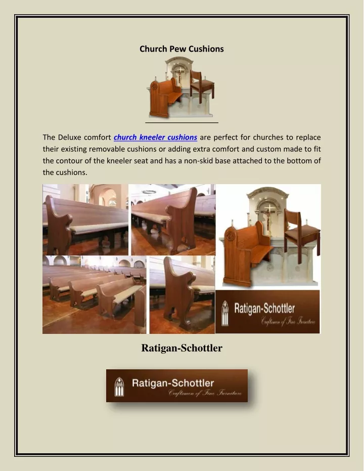 PPT Church Kneeler Cushions Ratiganschottler PowerPoint Presentation   Church Pew Cushions N 