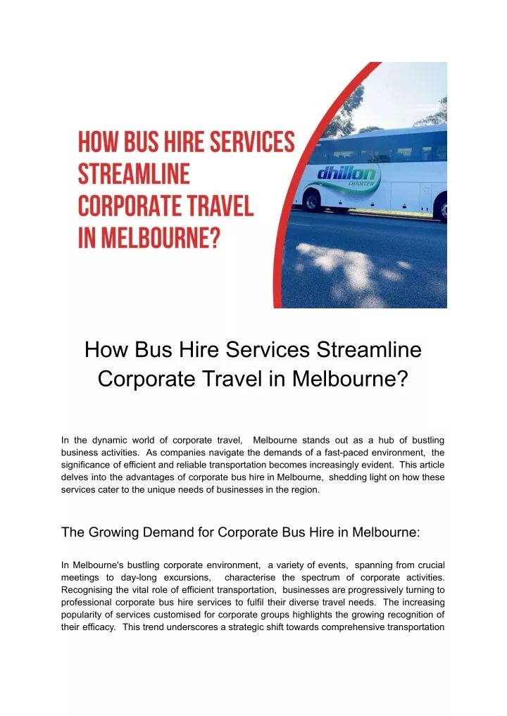 how bus hire services streamline corporate travel