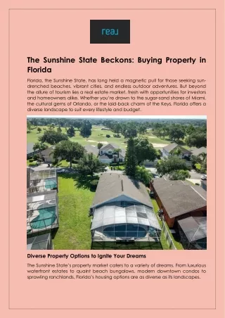 Explore Premier Options for Buying Property in Florida