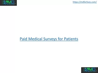 Paid Medical Surveys for Patients