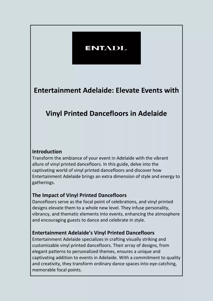 entertainment adelaide elevate events with
