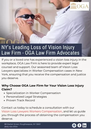 NY's Leading Loss of Vision Injury Law Firm - OGA Law Firm Advocates