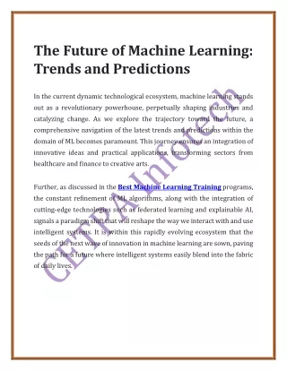 the future of machine learning trends