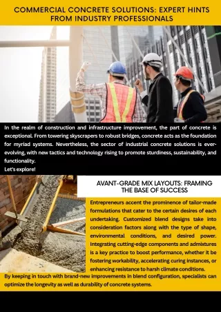Commercial Concrete Solutions: Expert Hints from Industry Professionals