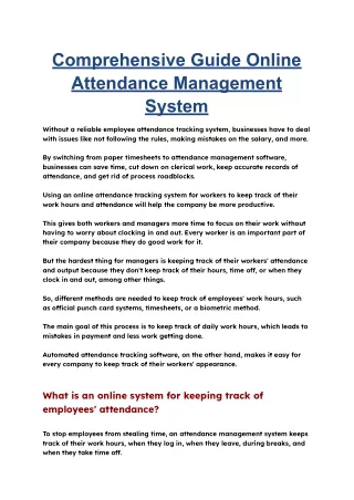 comprehensive guide online attendance management