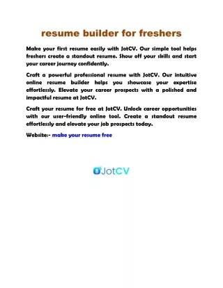 resume builder for freshers