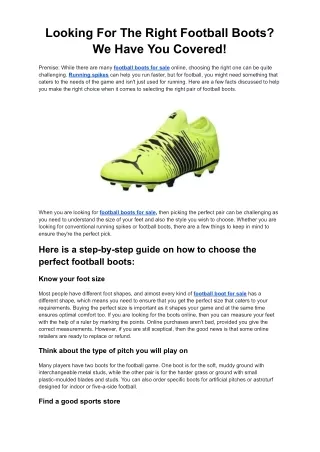 Looking For The Right Football Boots_ We Have You Covered!