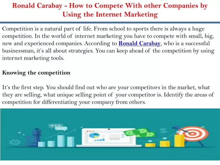 ronald carabay how to compete with other