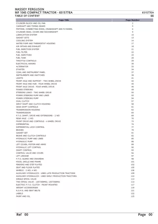 Massey Ferguson MF 1045 COMPACT TRACTOR Parts Catalogue Manual