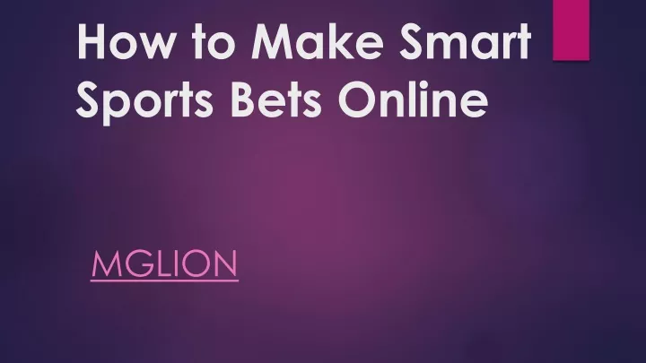 how to make smart sports bets online