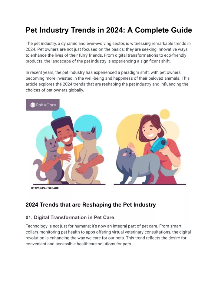 pet industry trends in 2024 a complete guide