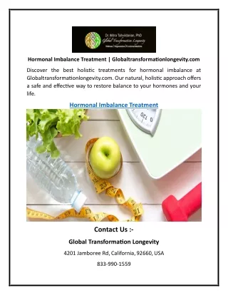Hormonal Imbalance Treatment Globaltransformationlongevity