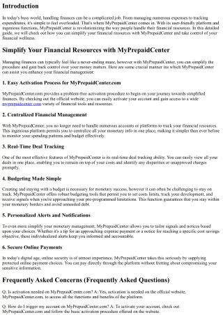 Simplify Your Financial Resources with MyPrepaidCenter
