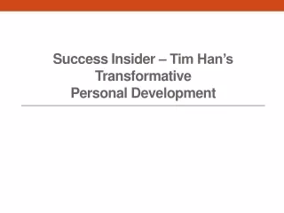 success insider tim han s transformative personal development