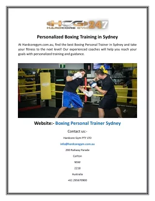 Personalized Boxing Training in Sydney