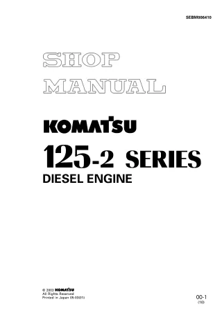 Komatsu 6D125-2 Diesel Engine Service Repair Manual