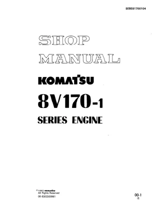 Komatsu 8V170-1 Series Engine Service Repair Manual