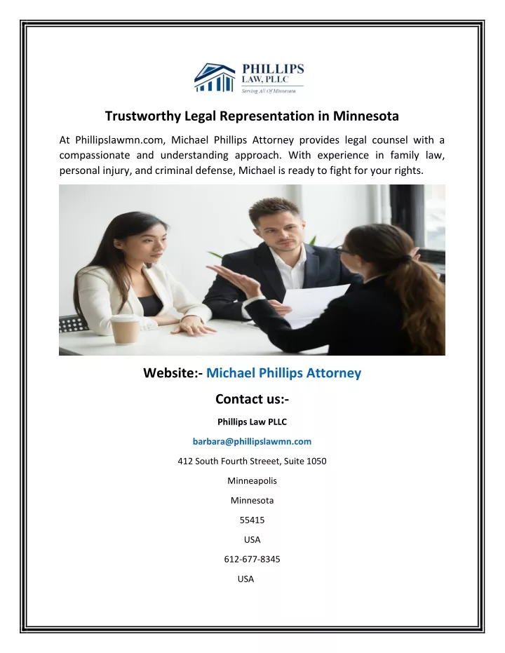 trustworthy legal representation in minnesota