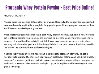 Prorganiq Whey Protein Powder - Best Price Online!