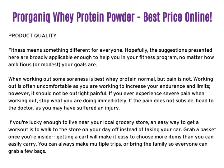prorganiq whey protein powder best price online