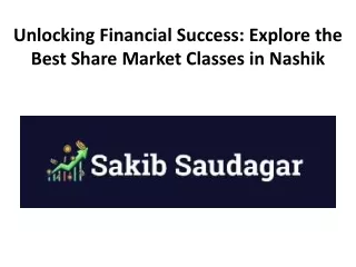 Unlocking Financial Success: Explore the Best Share Market Classes in Nashik