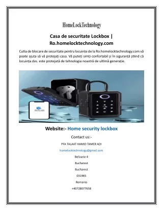 Casa de securitate Lockbox  Ro.homelocktechnology