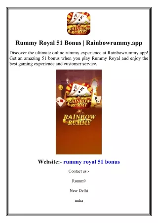 Rummy Royal 51 Bonus  Rainbowrummy.app