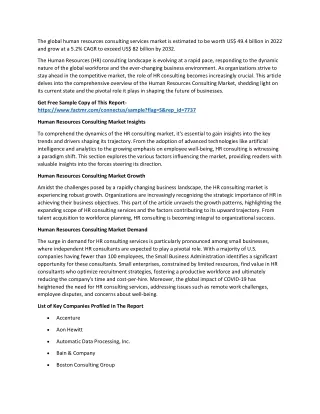 the global human resources consulting services