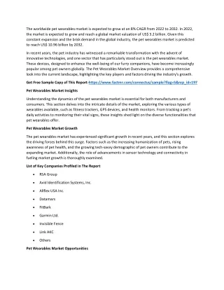 the worldwide pet wearables market is expected