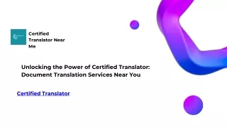 Unlocking the Power of Certified Translator: Document Translation Services Near