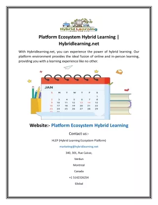 Platform Ecosystem Hybrid Learning  Hybridlearning.net